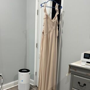 Joanna August Cream Ruffle Maxi Dress